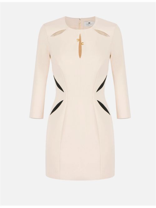 MINI DRESS WITH TWO-TONE CUT-OUT ELISABETTA FRANCHI | AB86861E2E84 burro/nero